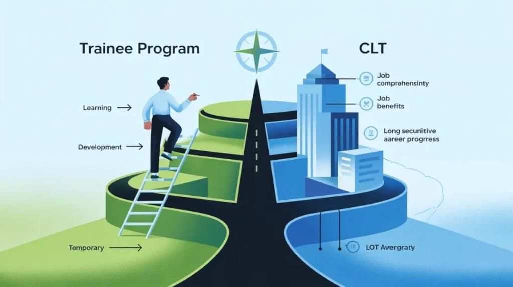 Qual a diferença entre trainee e CLT?